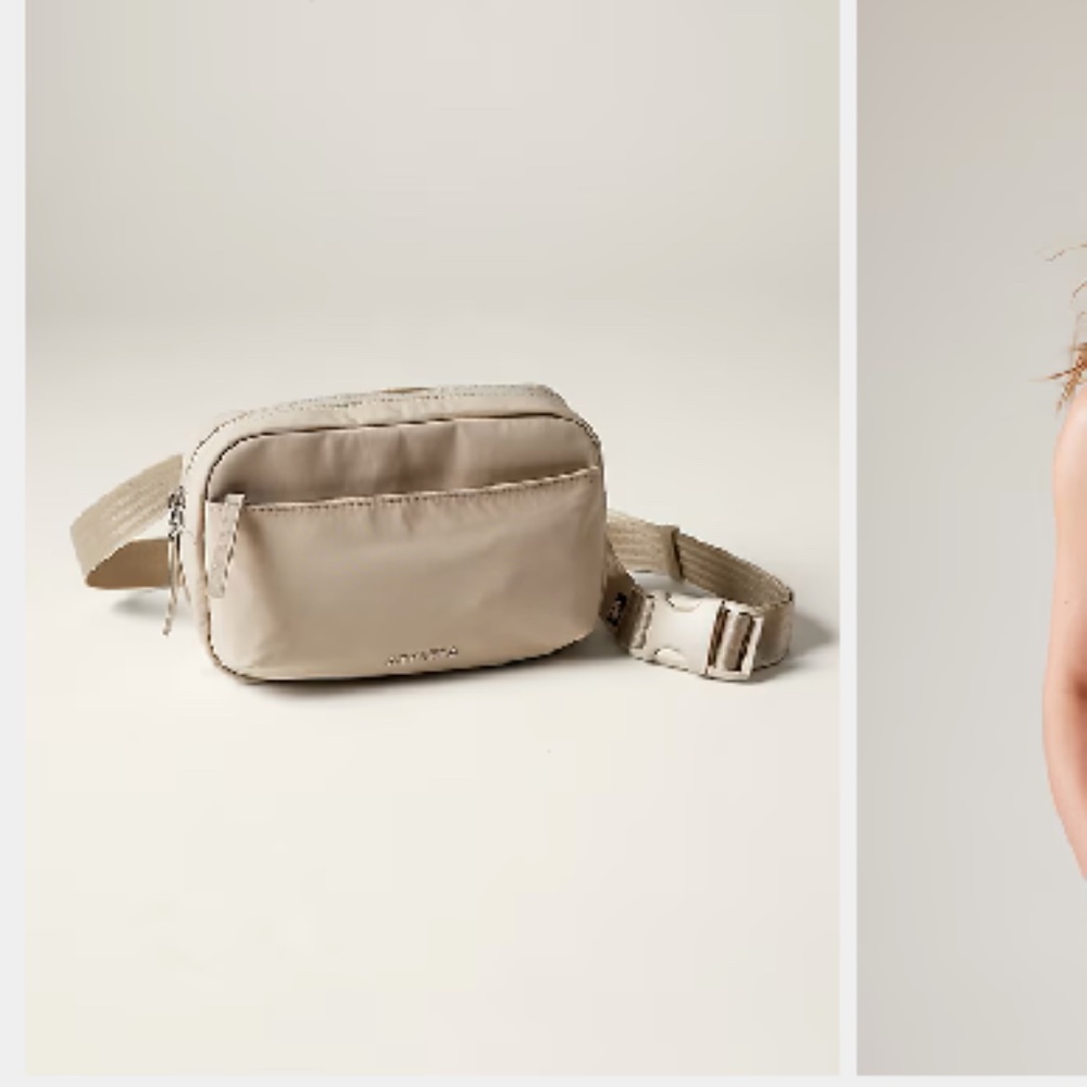 Athleta All About Crossbody Belt Bag & Upslope Beanie Bundle